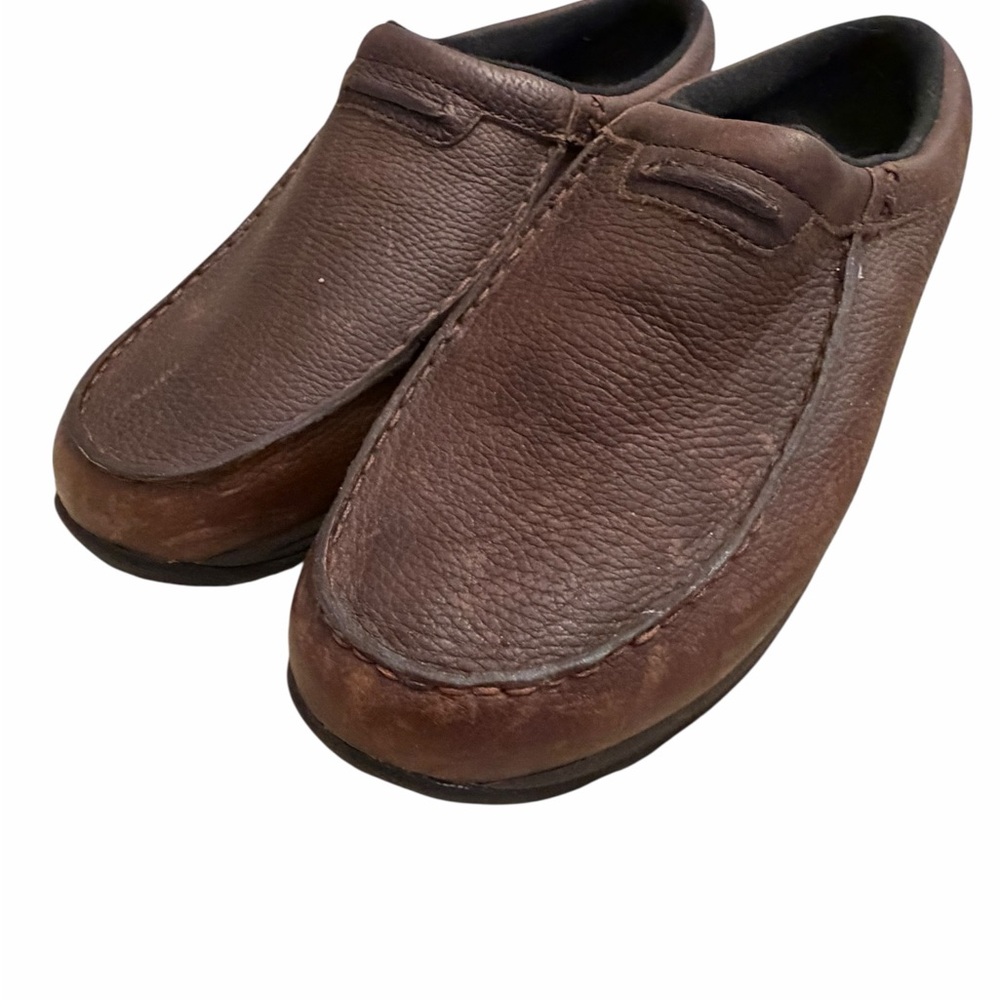 L.L. Bean Men's Dark Brown Leather Slip-On Loafers